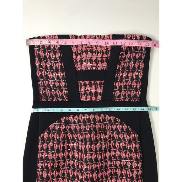 Maje Dress Tweed Jacquard Bandeau Strapless Bodycon Sheath Mini Short - Picture 9 of 10